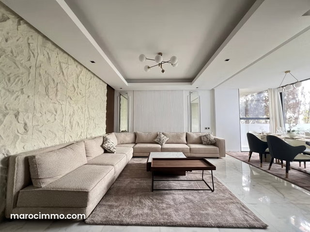 Superbe location d'un magnifique appartement rez de jardin neuf meublé avec terrasse 2 chambres avec piscine, fitness hammam — 2