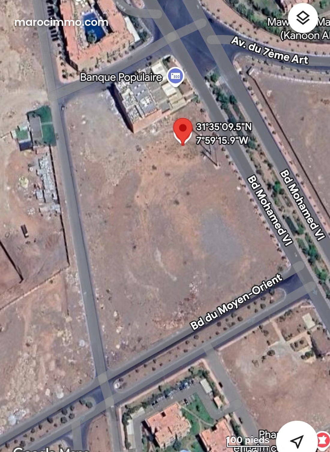 Terrain 4000 m² Boulevard Mohammed VI, Agdal, Marrakech — Marrakech