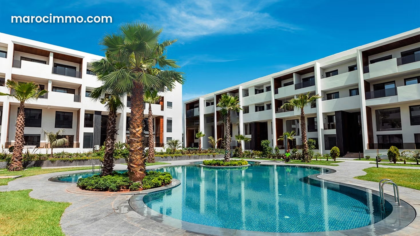 110 m² Apartment, 2 Bedrooms with Pool, Ville Verte Bouskoura — Bouskoura