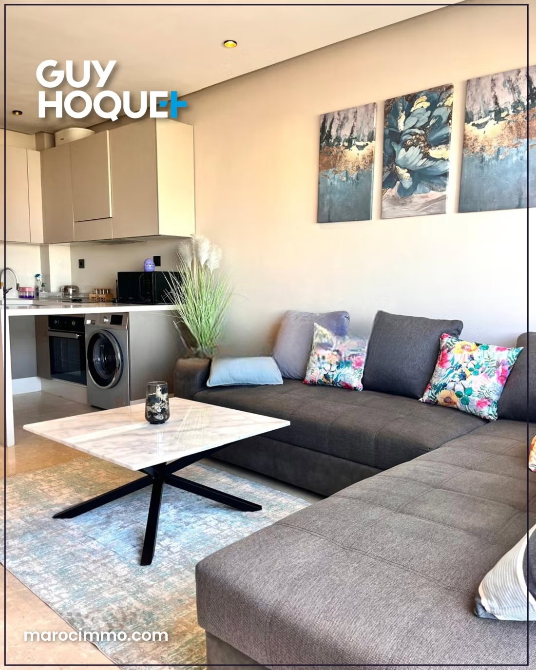 Furnished 50 m² Studio with Terrace and Parking, Ferme Bretone, Casablanca — Casablanca