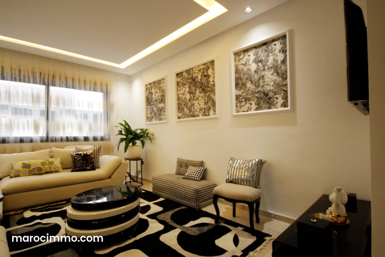 70 m² Furnished Apartment, Luxury Standard in Ferme Bretone — Casablanca