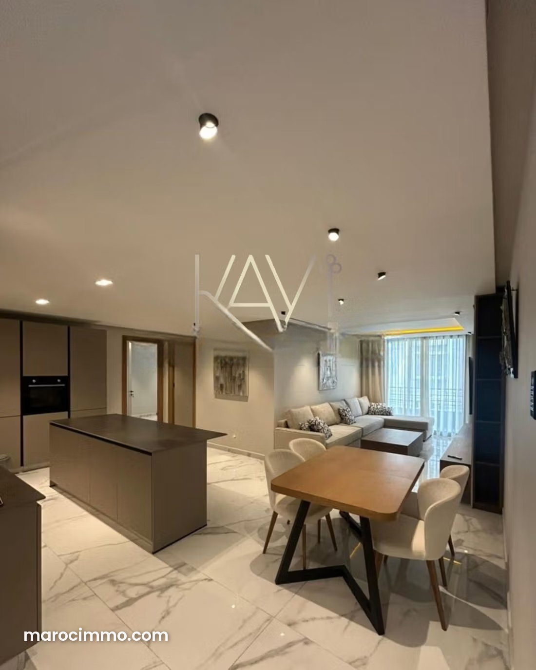Furnished 120 sq m Apartment, 2 Bedrooms, De La Plage, Tangier — Tangier