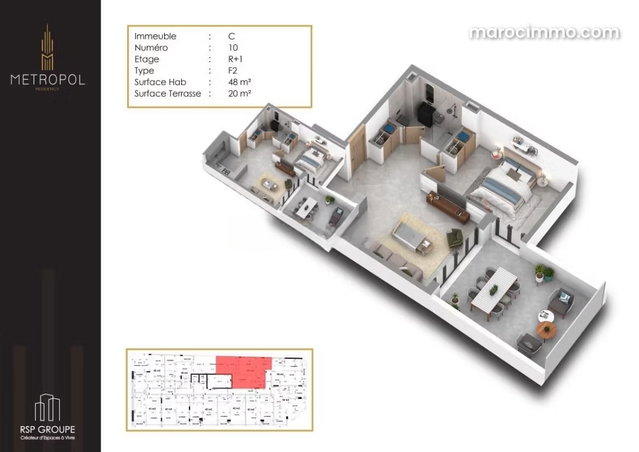 Studio a louer quartier les hopitaux — 2