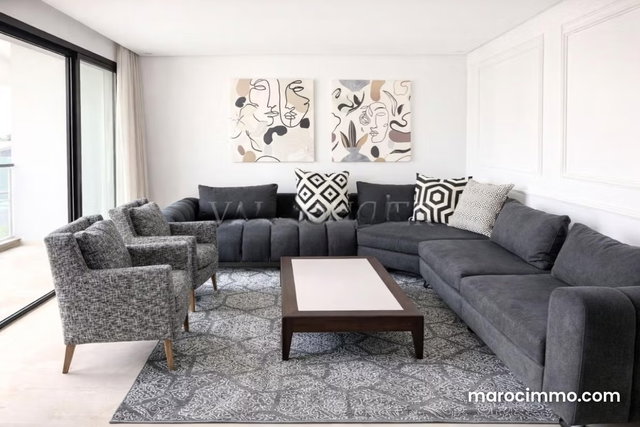 Location superbe appartement meublé 2chambres vue mer étage élevé Ain Diab, Casablanca — 3