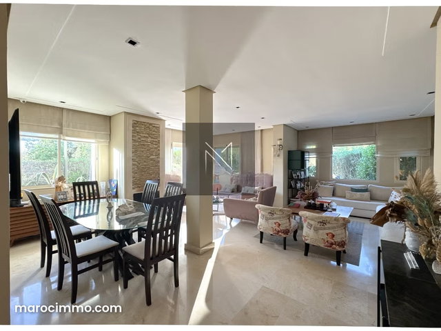 Bel Appartement rez de jardin à vendre à Bouskoura – 3 chambres, jardin arboré, 3 façades, résidence sécurisée avec piscines — 2