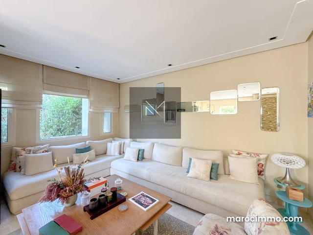 Bel Appartement rez de jardin à vendre à Bouskoura – 3 chambres, jardin arboré, 3 façades, résidence sécurisée avec piscines — 5