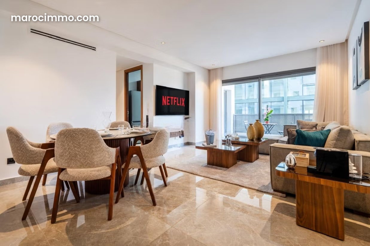 Furnished 135 m² Apartment, 3 Bedrooms, Casablanca Finance City — Casablanca