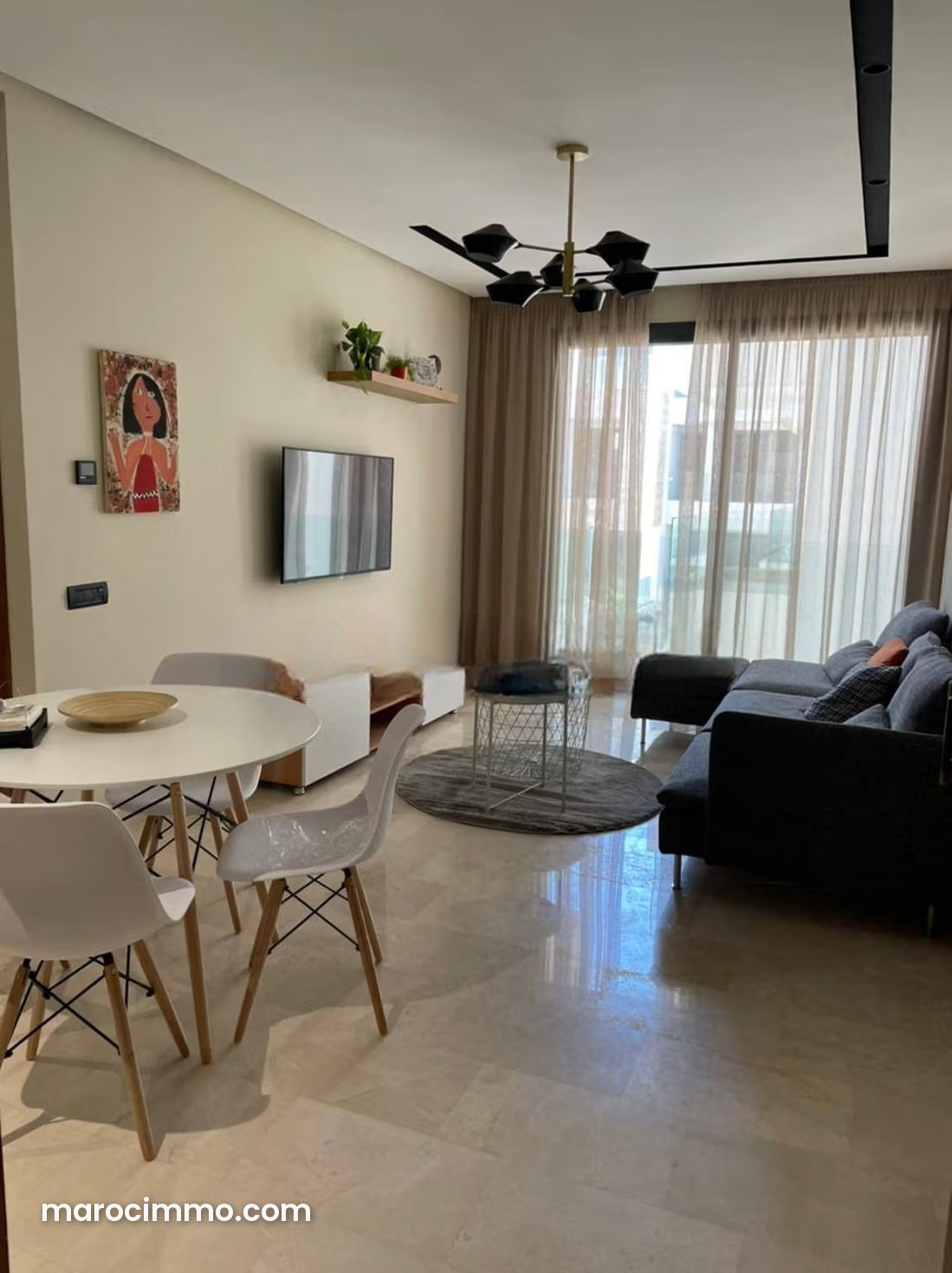 Furnished apartment with terrace for rent in Californie, Casablanca — Casablanca