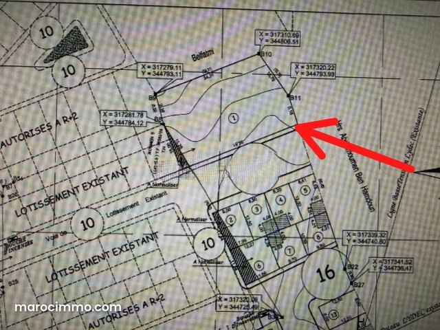 Hmiza terrain à Al Aalia. Surface de 920 m² — 2