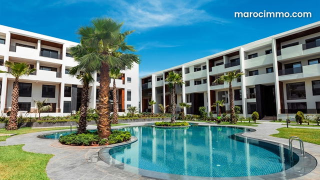 Superbe appartement résidence sécurisée piscine — Bouskoura