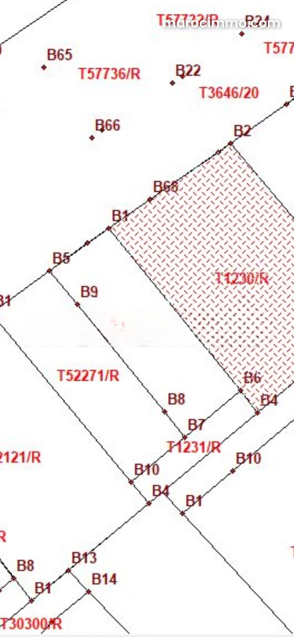 Terrain zone immeuble 700m Tabriquet