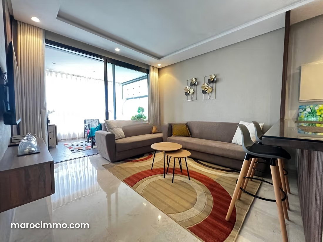 Furnished 90 sqm studio with terrace, Casablanca Finance City — Casablanca
