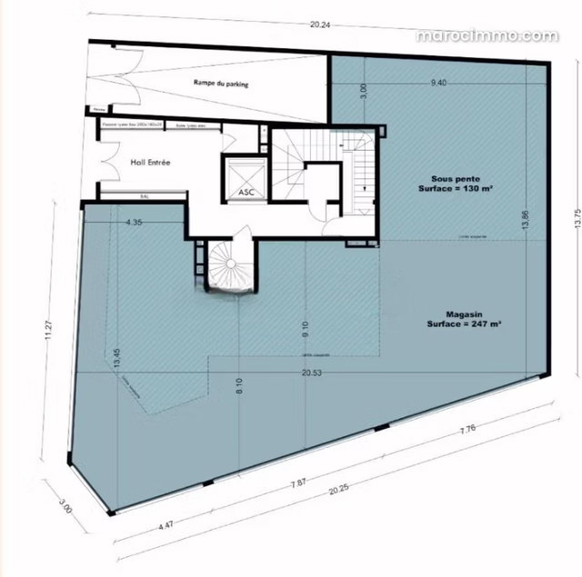 A louer Localcommercial 377m2 BD Jerada — 2