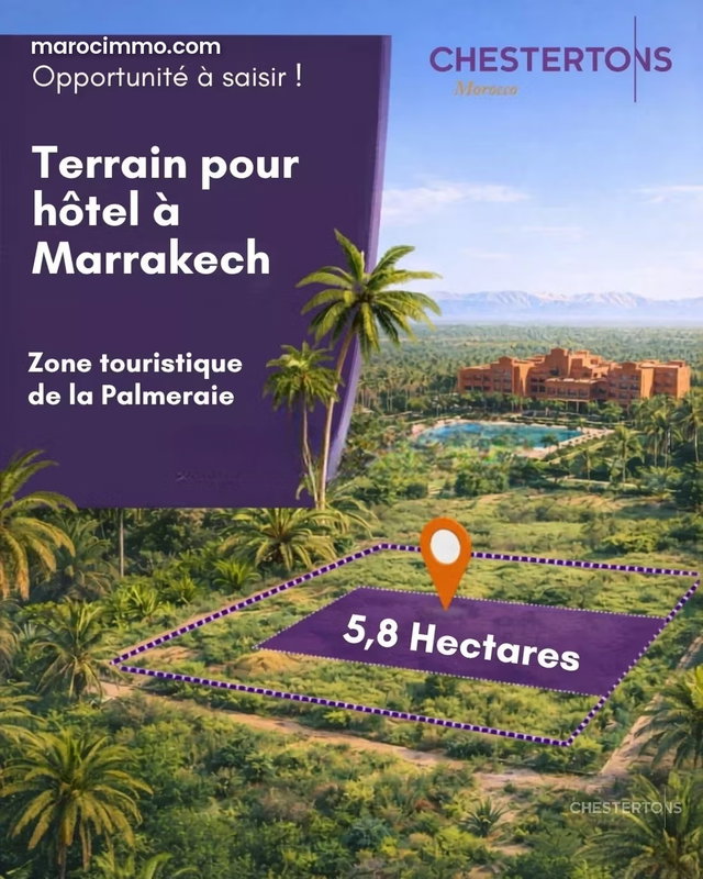 Terrain Pour Hotel de 5,8 ha à la Palmeraie Marrakech — 2