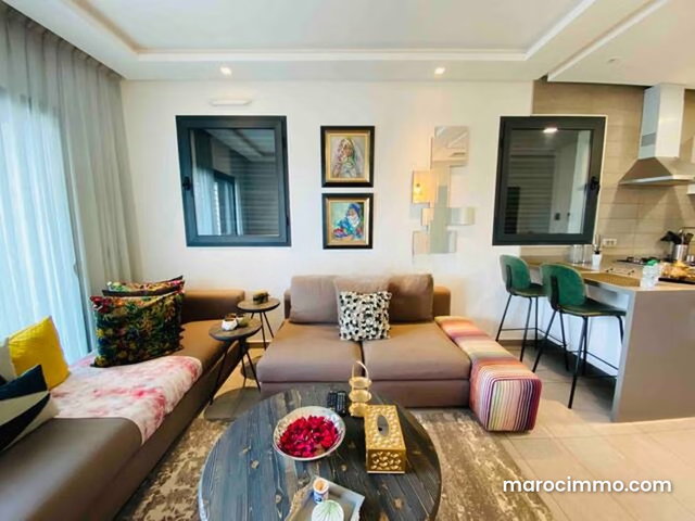 Rent this apartment in Casablanca Finance City. 52 m². Fully furnished — 2