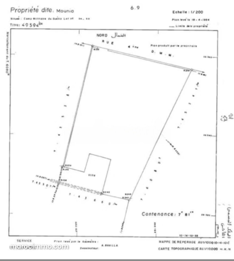 Terrain en vente à Guéliz. Superficie 781 m²