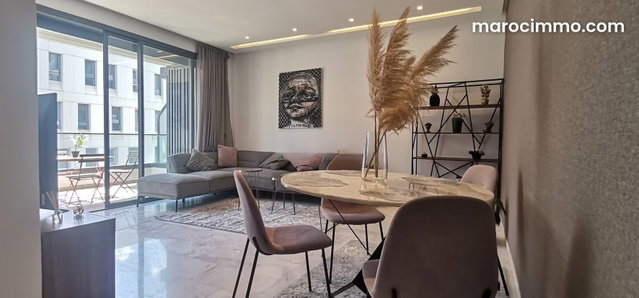 Bel appartement en location à Casablanca Finance City. Surface de 90 m². Meublé — 2