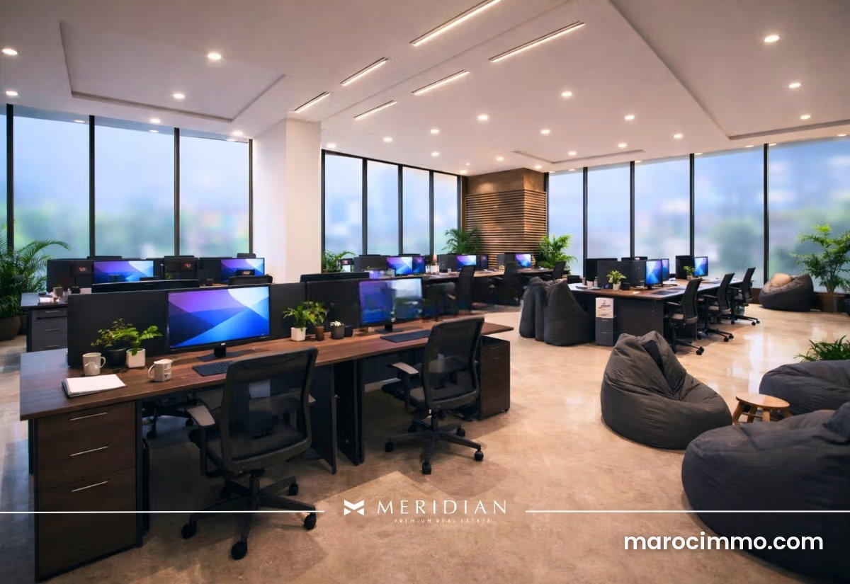 150 sqm Office in Casablanca Finance City, Bright Open-Plan Space — Casablanca