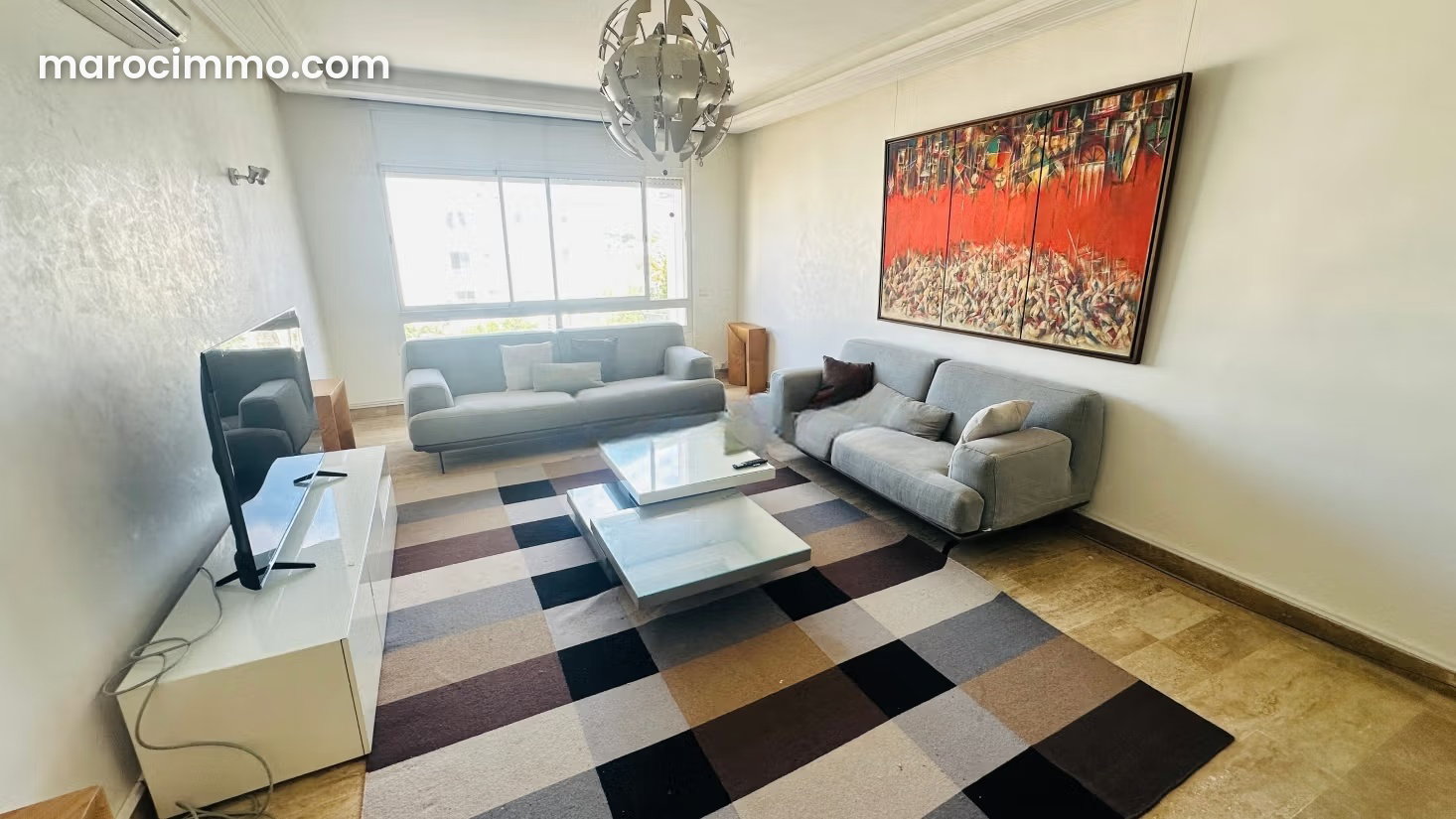 Furnished 130 sqm Apartment, 3 Bedrooms, Riyad, Rabat — Rabat
