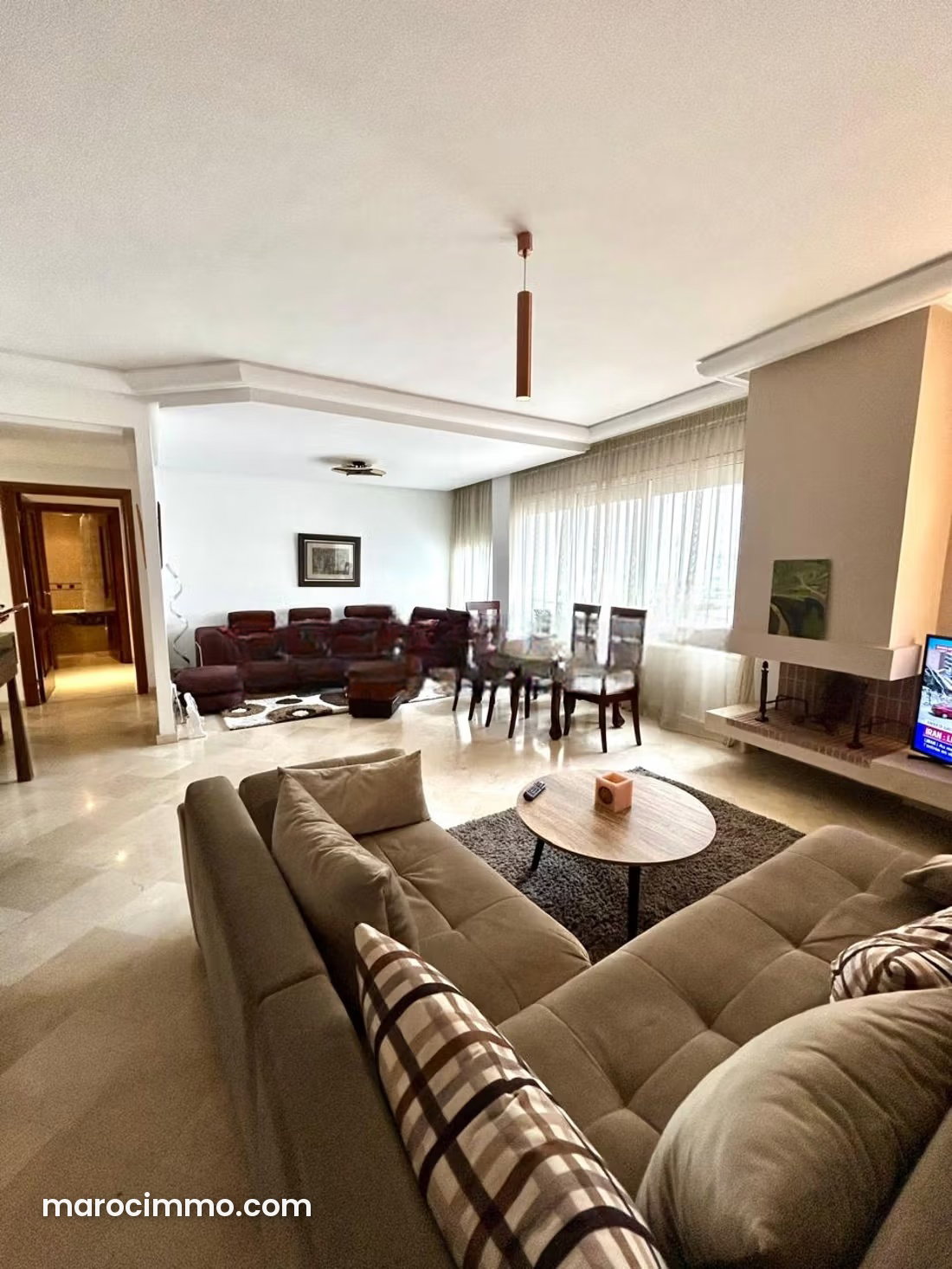 Appartement 120 m², 3 chambres avec cheminée, Racine, Casablanca — Casablanca
