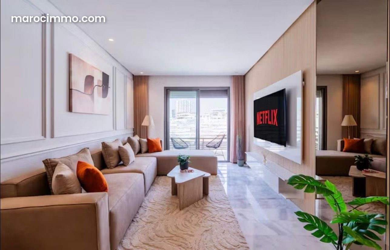 Studio meublé avec terrasse, Palmier, Casablanca à louer — Casablanca