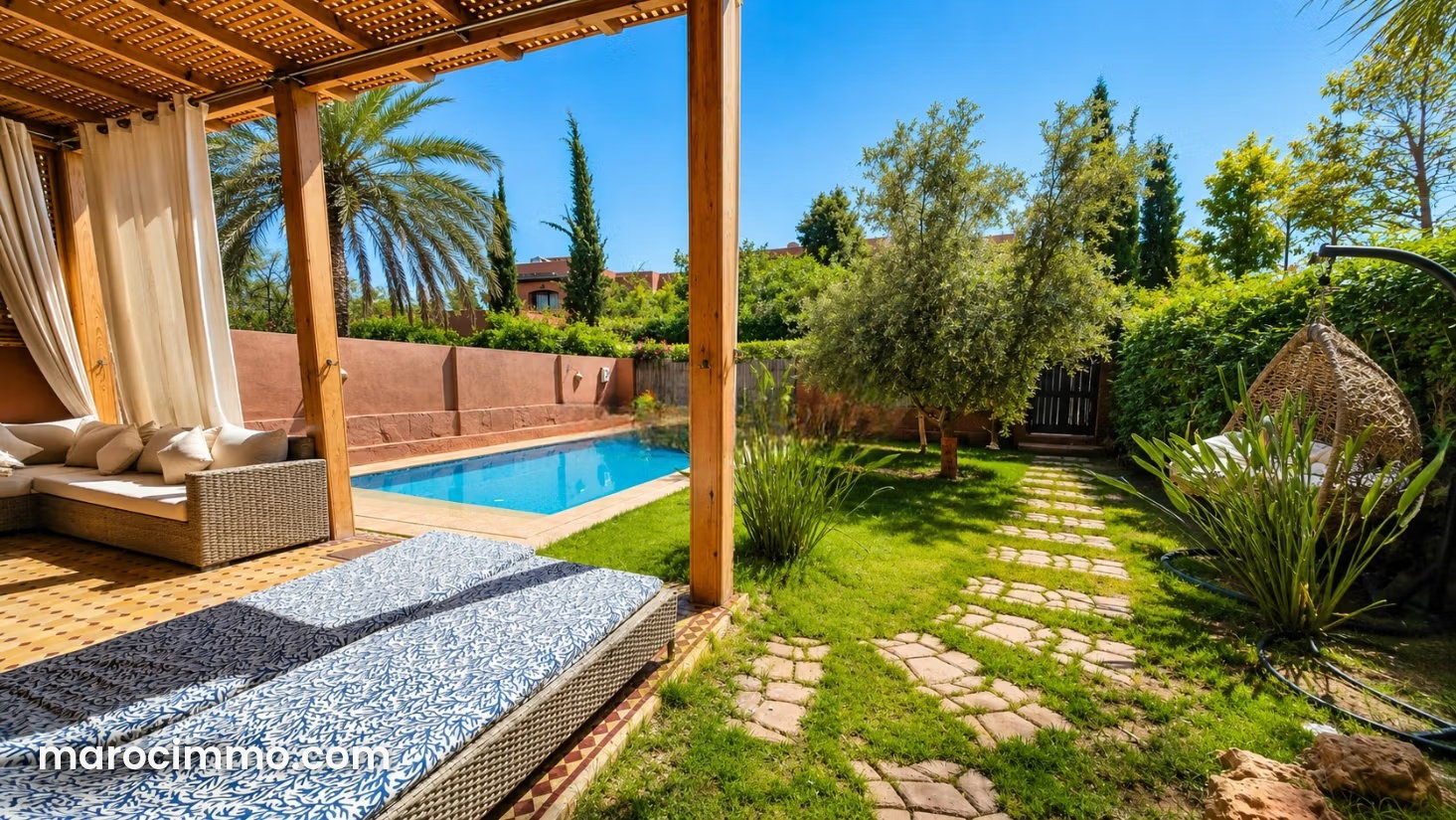 Villa 180 m² avec piscine et jardin, Route de Fès, Marrakech — Marrakech