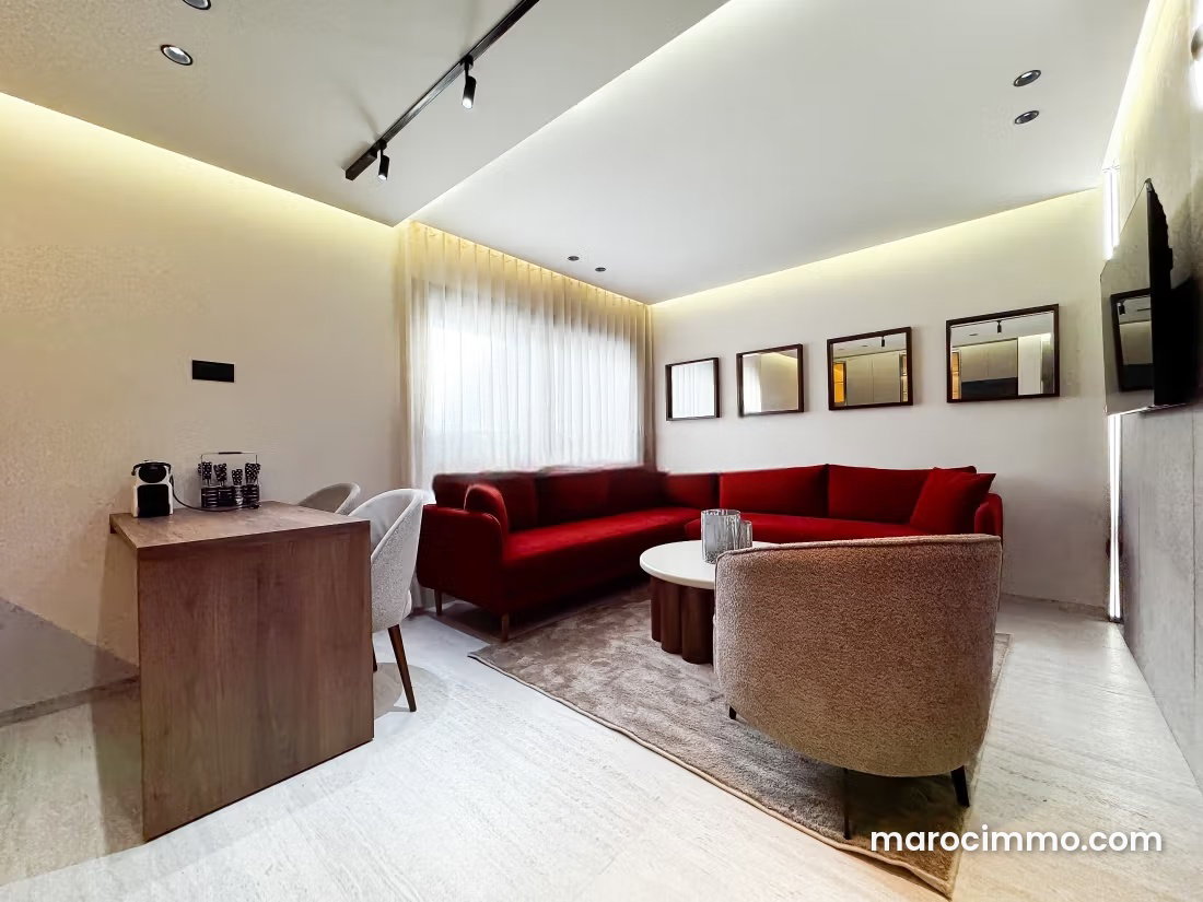 Furnished Studio, Riviera, Casablanca: Terrace and Amenities — Casablanca