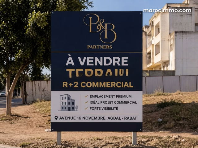 Exclusivité b&b partners – terrain commercial premium à agdal — Rabat