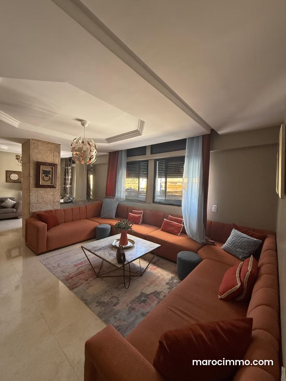 Furnished 137 m² Apartment, 3 Bedrooms, Tangier City Centre — Tangier