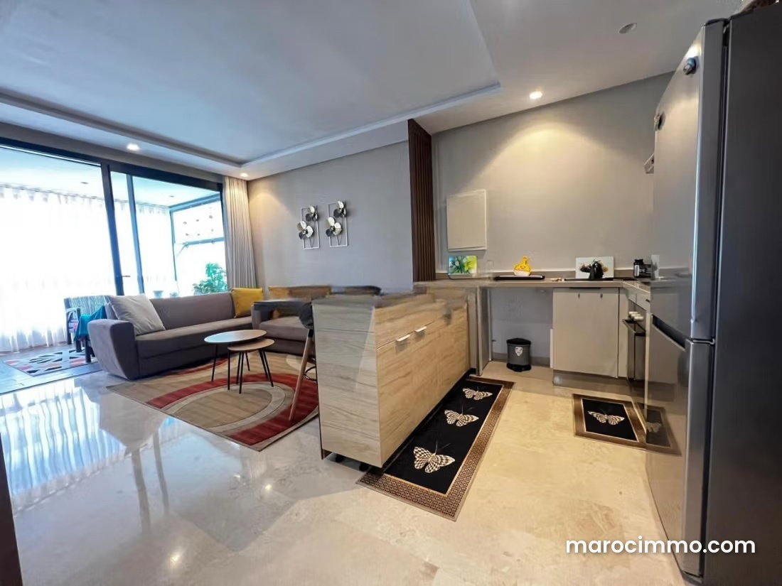 Furnished 50 sqm studio with terrace, Casablanca Finance City — Casablanca