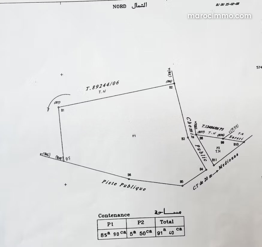 9,140 m² Plot of Land in Mediouna, Tangier, Ideal for Real Estate Development — Tangier