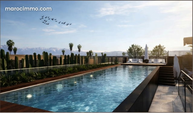 Superbe appartement à vendre à Guéliz. 1 belle chambre. Piscine et air conditionné — 2
