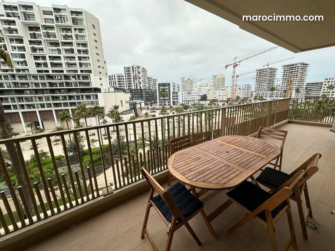 Furnished 110 m² Apartment with Sea and Mountain Views, Casablanca Finance City — Casablanca