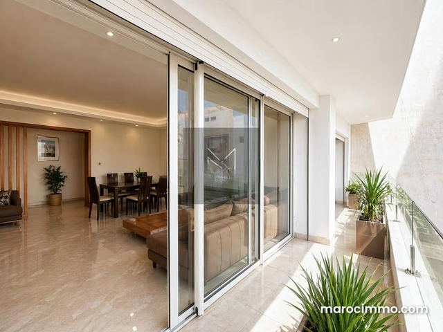 Appartement 3 chambres, 140 m² – Cuisine indépendante, terrasse sans vis à vis, parking, résidence moderne — Casablanca
