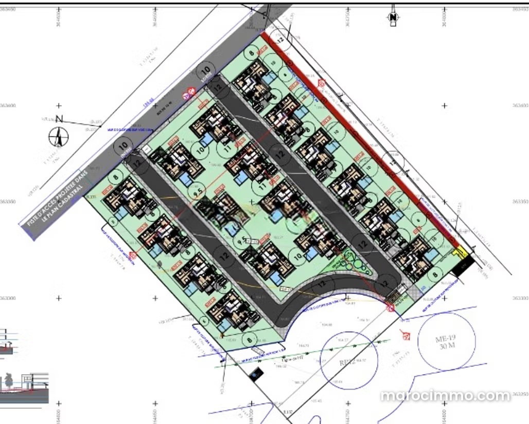 Terrain constructible 20 000 m², El Menzeh, projet 17 villas — El Menzeh