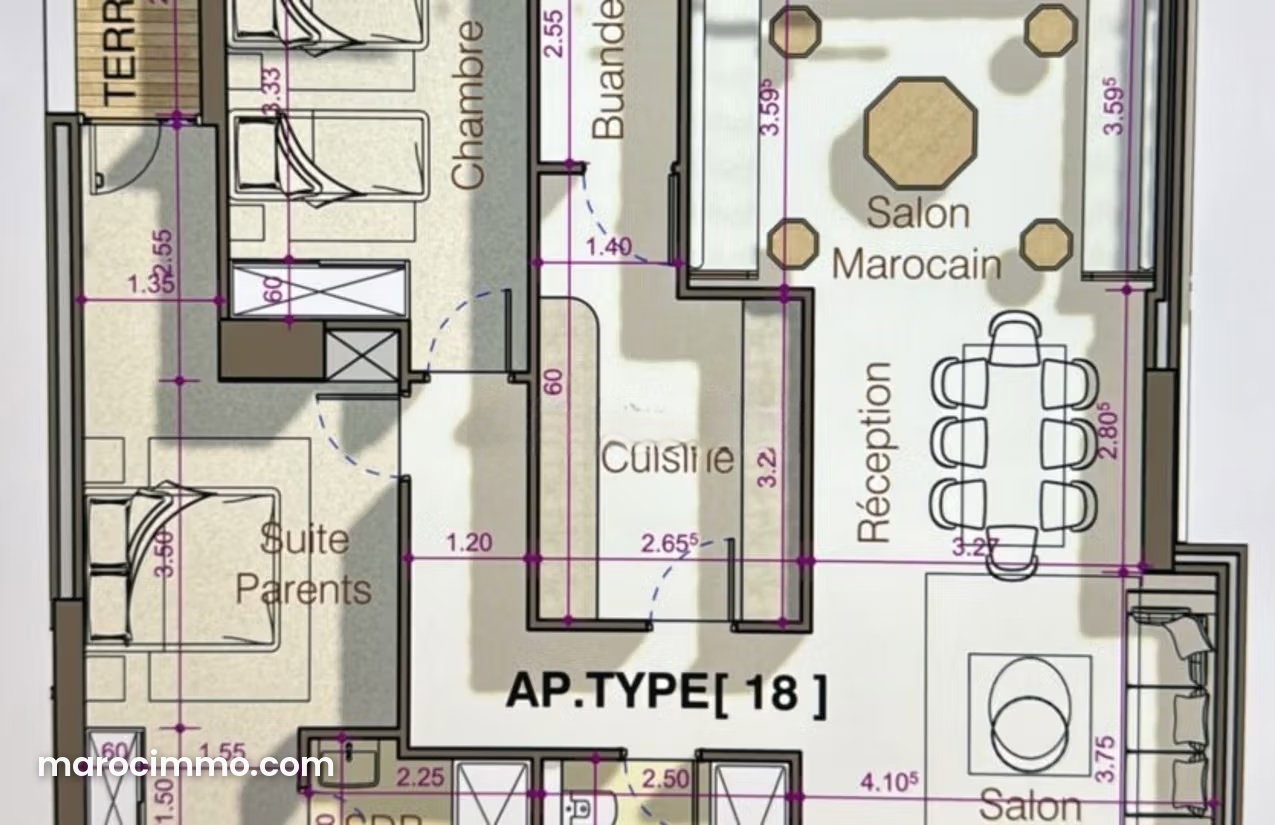 New-build 110 sqm apartment, Tangier city centre, luxury finish — Tangier