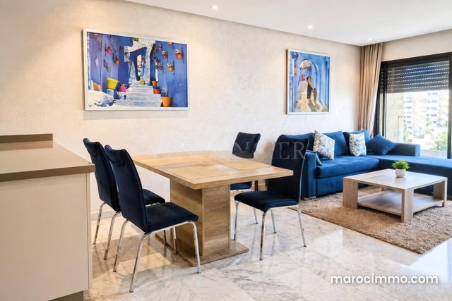 Location appartement meublé moderne 2chambres avec terrasse – Palmier, Casablanca — 4