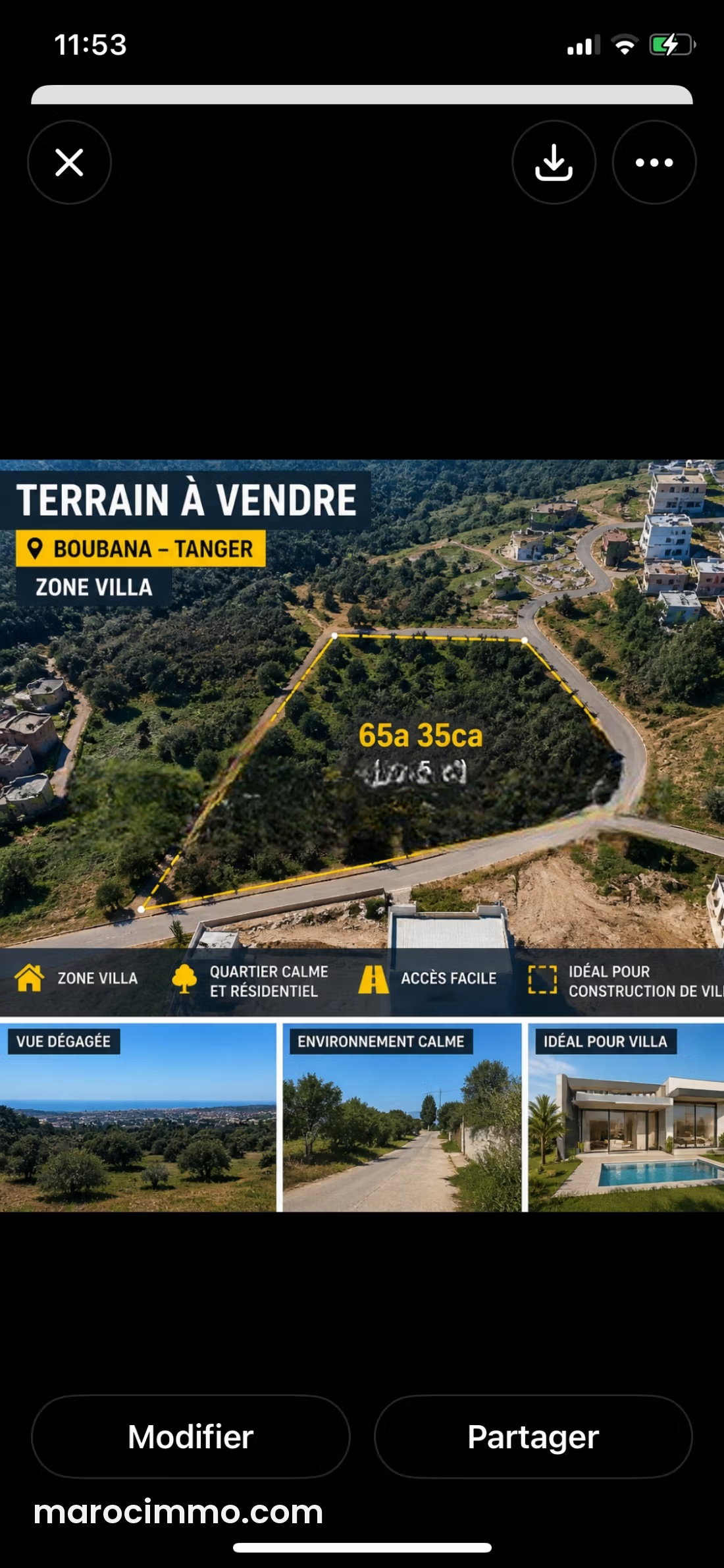 Terrain 6535 m² à Malabata Tanger zone villas — Tangier