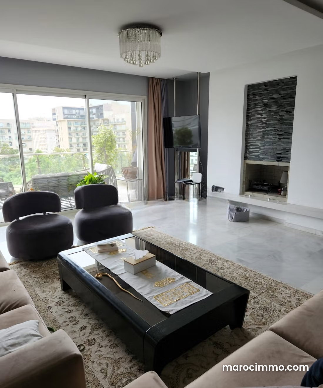 Furnished 160 m² Apartment with Pool and Garden, Riyad, Rabat — Rabat