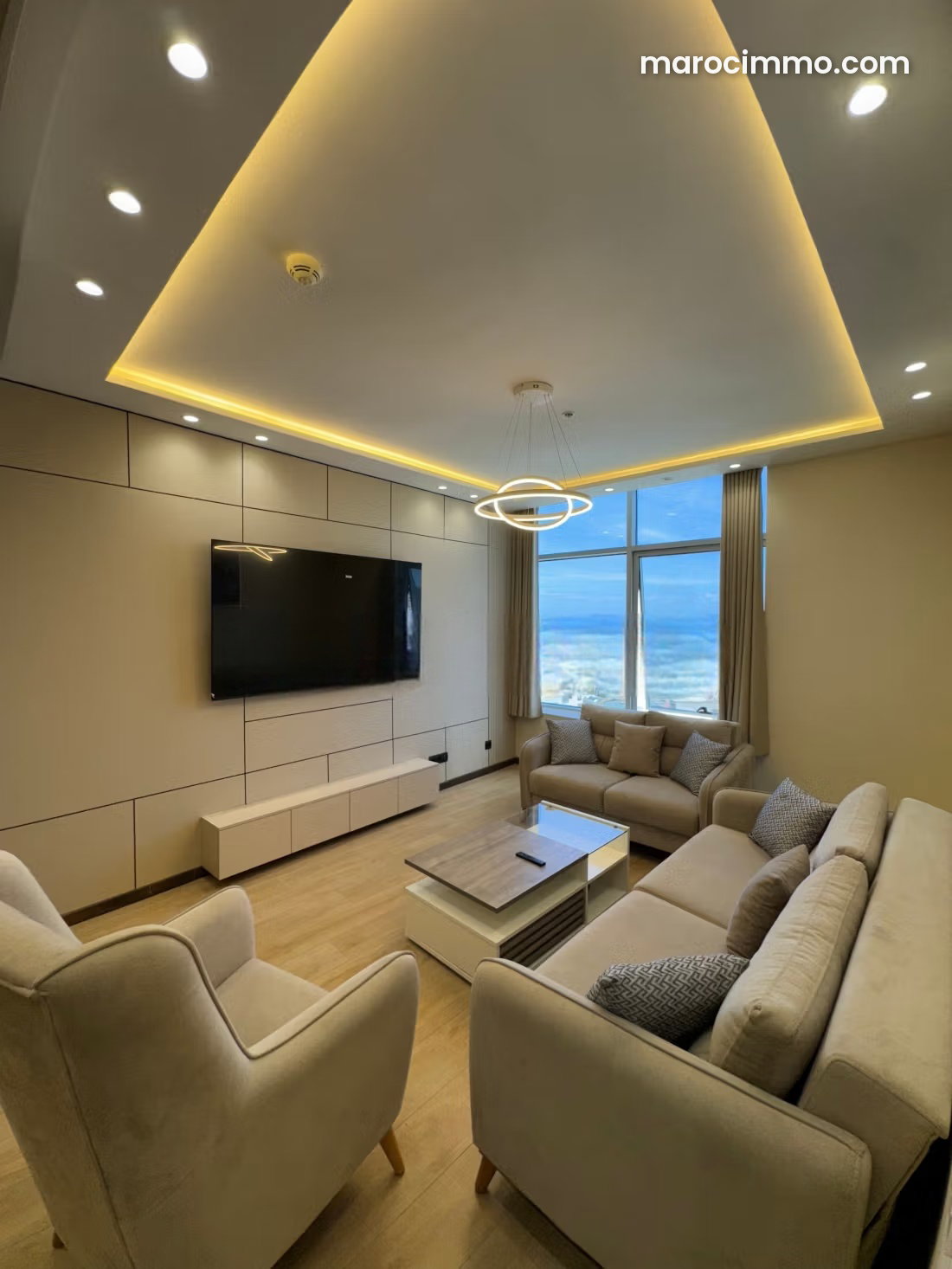 Furnished 76 m² Apartment with Panoramic Sea Views, Central Tangier — Tangier
