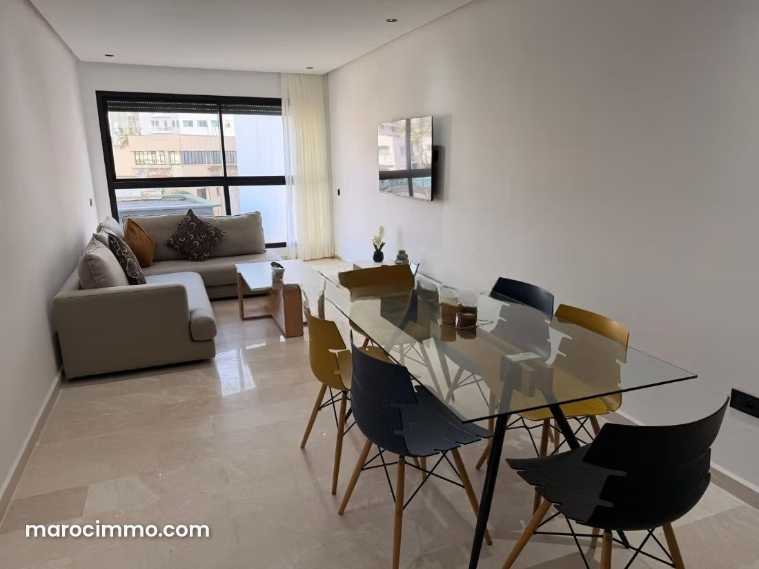 Furnished 51 m² Apartment with Terrace and Garage, Palmier, Casablanca — Casablanca