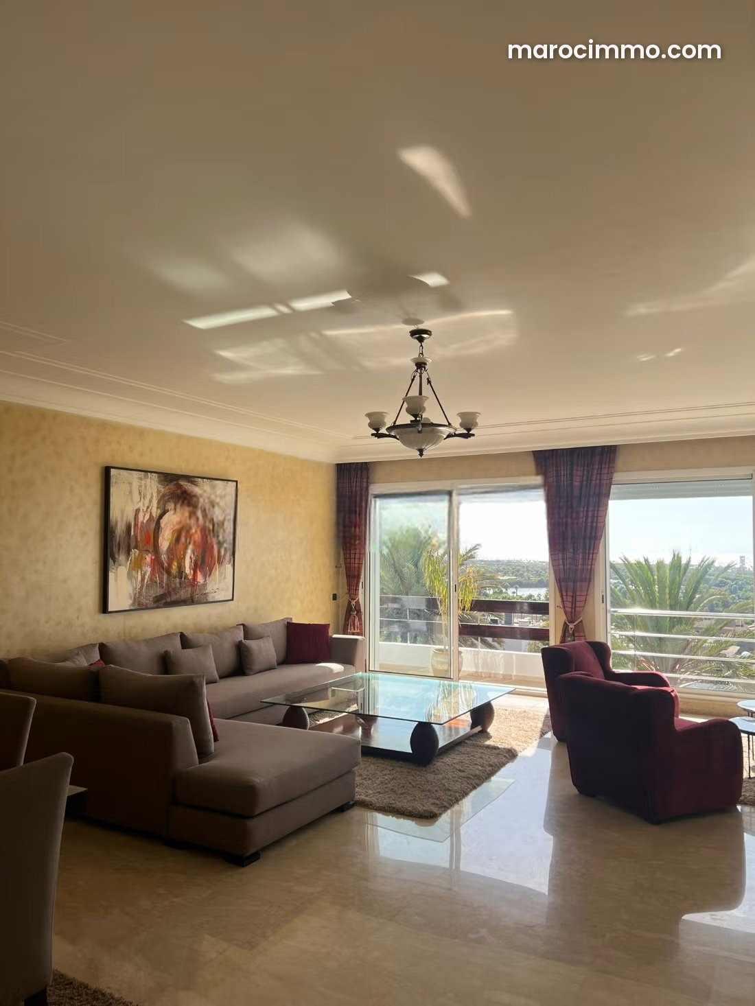 130 sqm sea-view apartment for rent, Aïn Diab, Casablanca, furnished — Casablanca