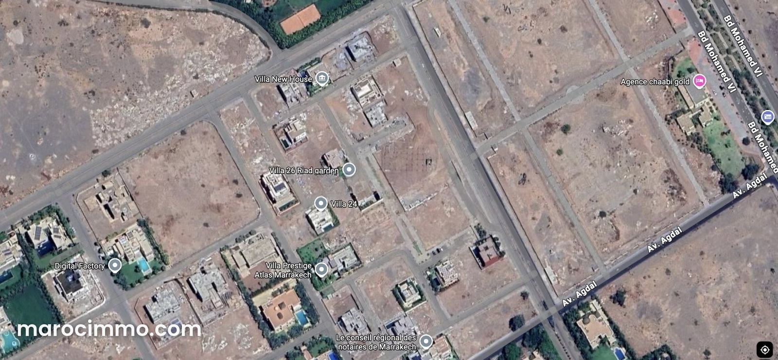 Terrain constructible 500 m², Agdal, Marrakech — Marrakech