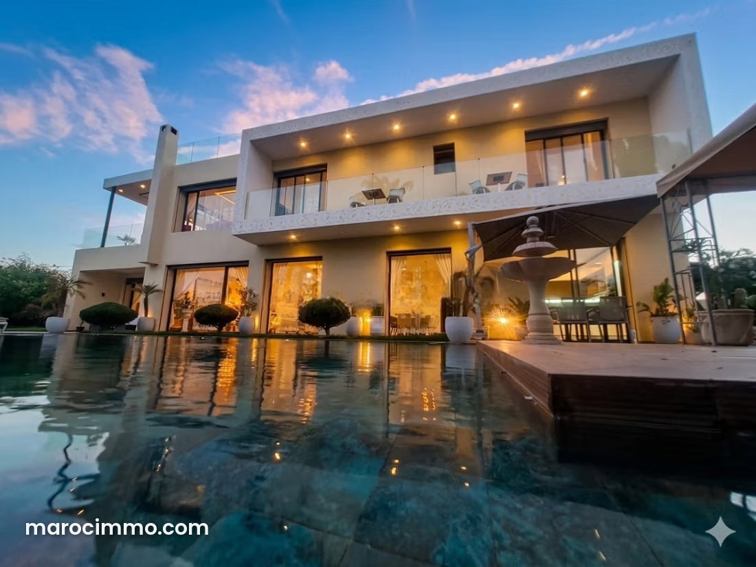 Contemporary 600 sqm villa, landscaped garden, Fès Road, Marrakech — Marrakesh