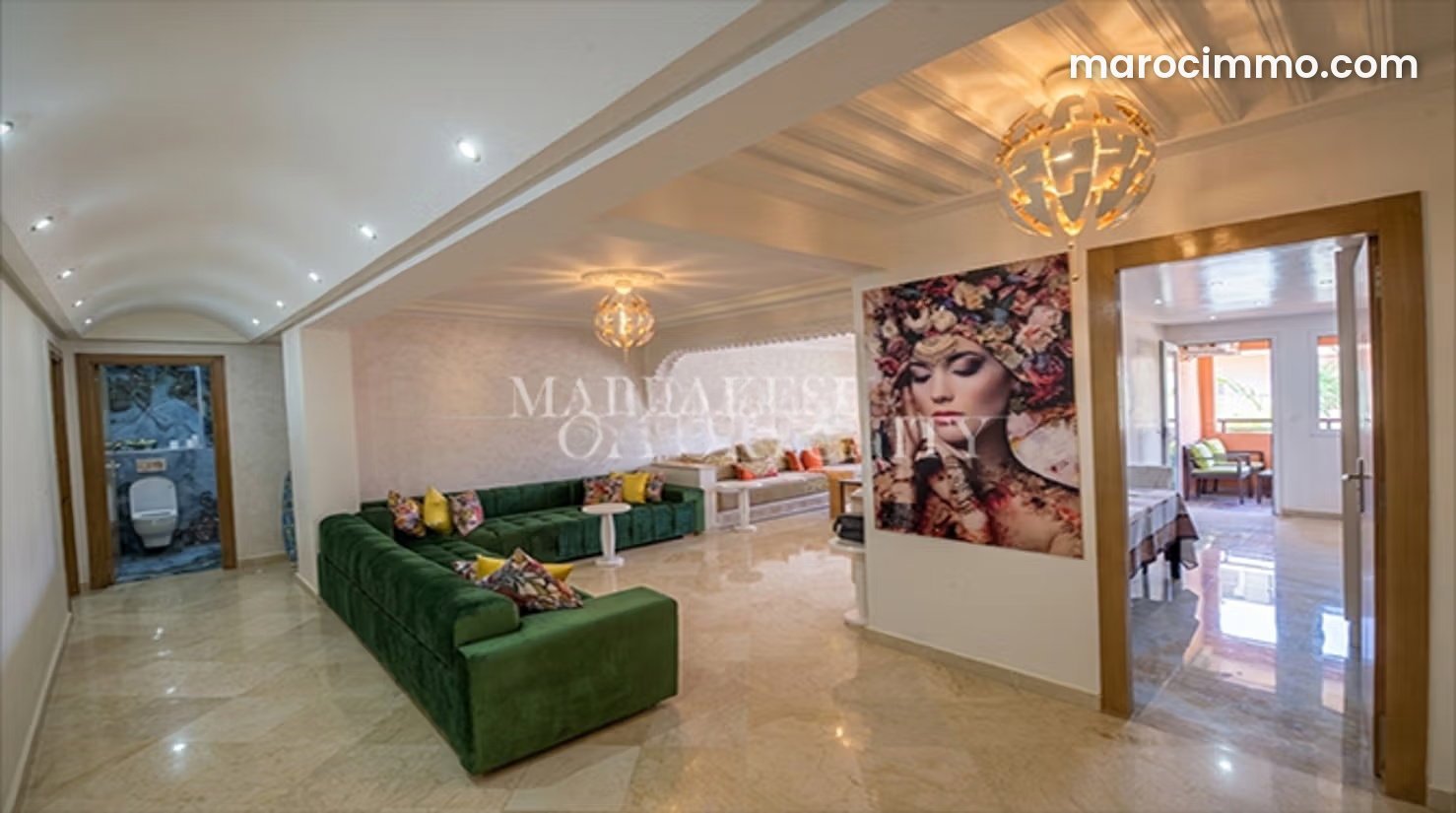 Appartement 120 m², 2 chambres, Guéliz, Marrakech, clés en main — Marrakech