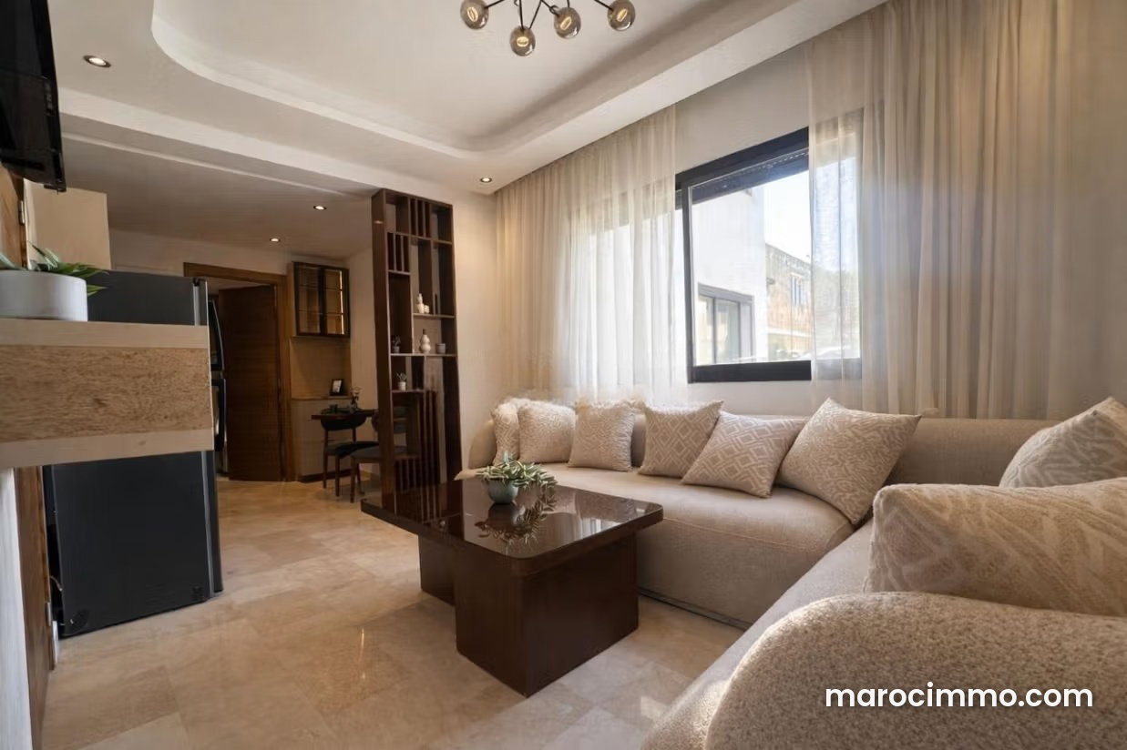 Furnished 67 m² apartment with terrace and garage, Maârif Extension — Casablanca
