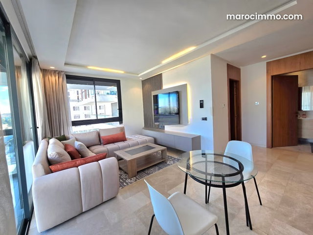 Louez cet appartement à Casablanca Finance City. 2 pièces. Meublé — 2