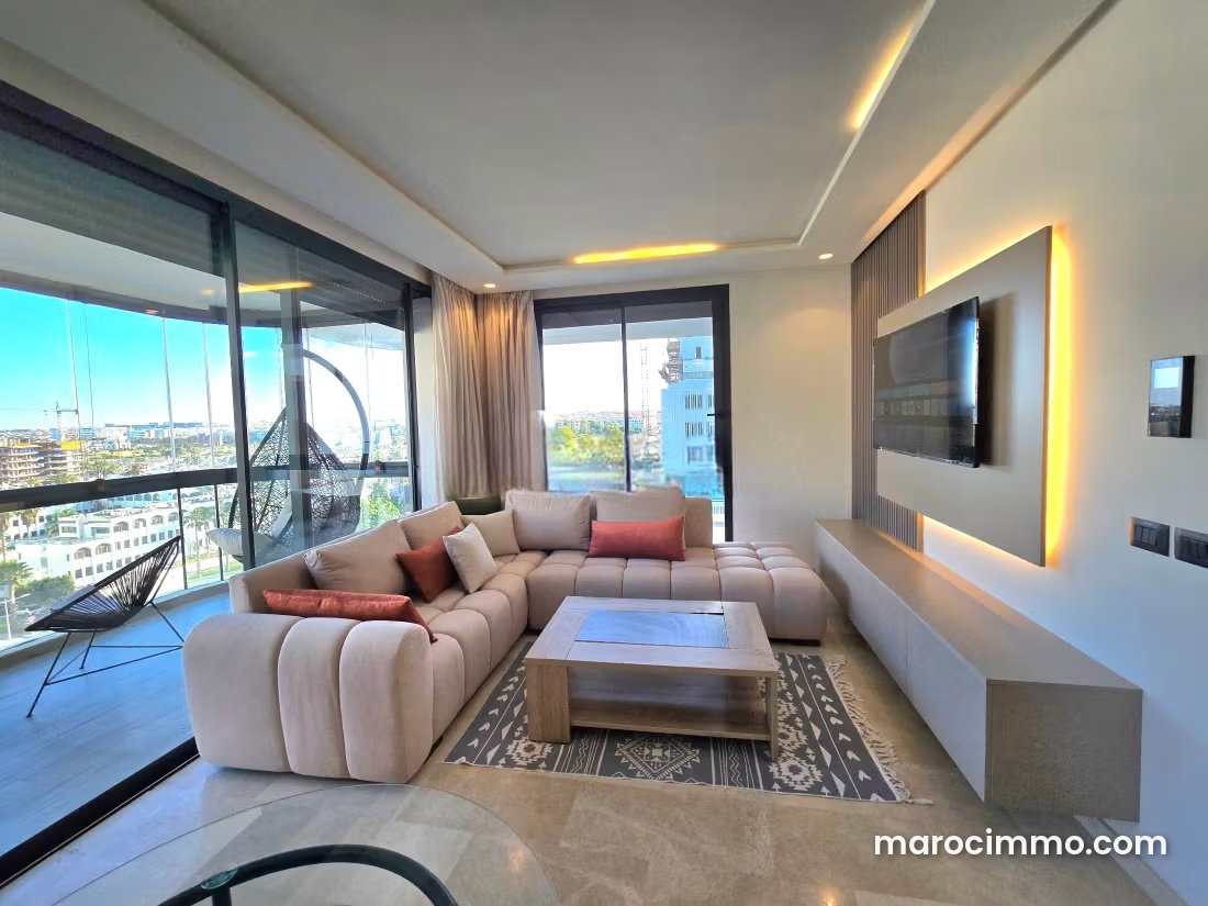 Furnished one-bedroom apartment with terrace, Casablanca Finance City — Casablanca