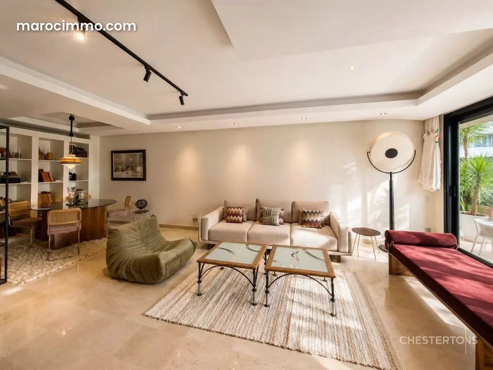Superbe appartement meublé 3 chambres à louer à l'orangeraie Souissi