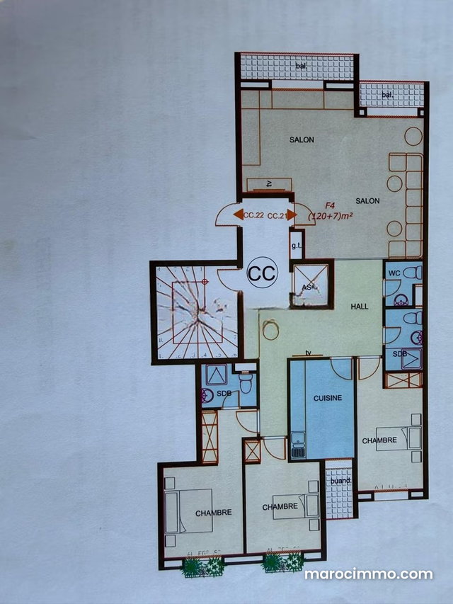 Bel appartement à vendre à Almaz. 3 chambres. Antenne parabolique et sécurité — 2